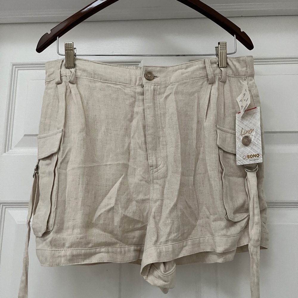NWT Cisono linen cargo shorts size X-LARGE